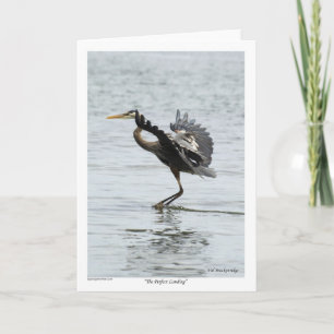 Tarjeta Festiva Perfecto regalo de garza azul