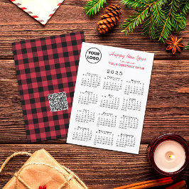 Tarjeta Festiva Perfil del calendario 2025 Código QR Rojo Negro Gi
