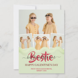 Tarjeta Festiva Perforación rosa dulce Galentines día bestial Foto