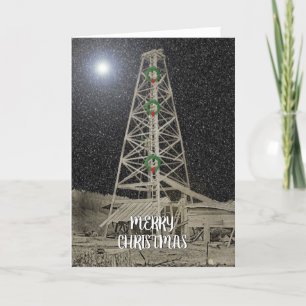 TARJETA FESTIVA PERFORADORES DE POZOS POZO PETROLERO FOTOGRAFÍA AN