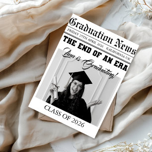 Tarjeta Festiva Periódico de Noticias de Graduación