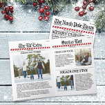 Tarjeta Festiva Periódico Multi Photo Merry Christmas North Pole<br><div class="desc">Extra Extra lo lee todo. The North Pole Times te trae los últimos y más grandes artículos de noticias del Polo Norte, Saludos a todos con esta manera adorable y divertida de mandar Feliz Navidad y Felices Fiestas a ti y a los tuyos. Este diseño le permite añadir tanto a...</div>