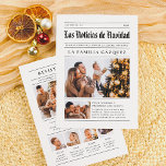 Tarjeta Festiva Periódico Navideño | Resumen del año con 7 fotos<br><div class="desc">¡Últimas noticias! Convierta su tarjeta navideña en un recuerdo encantador con este periódico. En la parte frontal, destacan su ciudad y el año en la parte superior, perseguir el título "Las noticias de Navidad" en una clásica tipografía de letra gótica. El titular anuncia "Últimas Noticias: ¡Aumenta la Alegría Navideña!", acusado...</div>