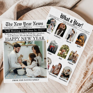Tarjeta Festiva Periódico Único Divertido Qué Año Nuevo 2027