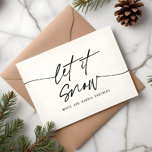Tarjeta Festiva Permitir Nieve Nombre de Negocio de Guión Minimali