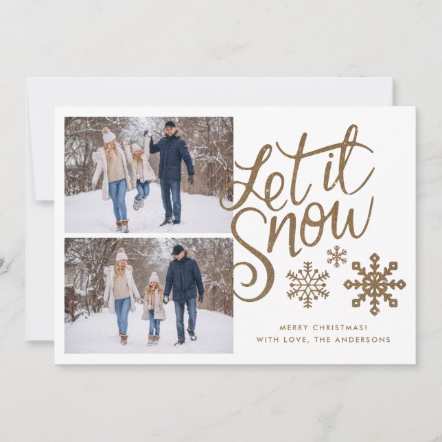 Tarjeta Festiva Permitir que los Navidades de nieve festejen 2 tar (Anverso)