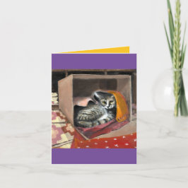 Tarjeta Festiva ¡Pero necesito esta caja! Navidades Kitty Macavity