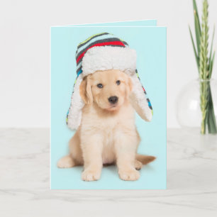 Tarjeta Festiva Perrito de Bark Humbug Golden Retriever
