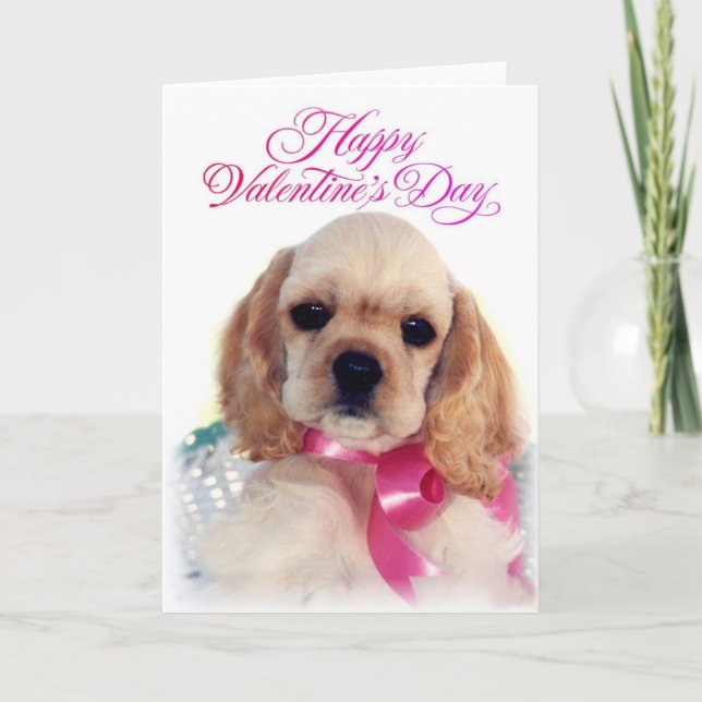 Tarjeta Festiva Perrito de color de ante del cocker (Anverso)