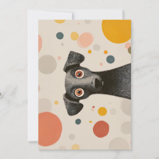 Tarjeta Festiva Perrito de Ojos Grandes - Retrato Divertido y Lind