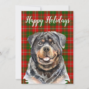 Tarjeta Festiva Perrito Rottweiler Acuarela Personalizado