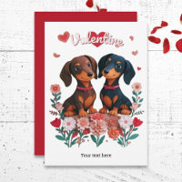 Perritos salchicha Dachshunds lindos día de San Va