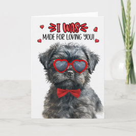 Tarjeta Festiva Perro Affenpinscher hecho para amarte San Valentín