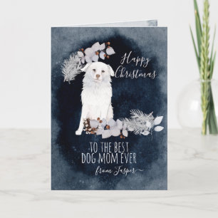 Tarjeta Festiva Perro Aidi White Fluffy personalizado