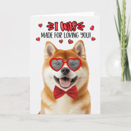 Tarjeta Festiva Perro Akita hecho para amarte San Valentín