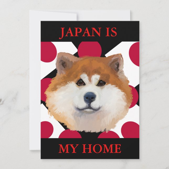TARJETA FESTIVA PERRO AKITA JAPONÉS (Anverso)