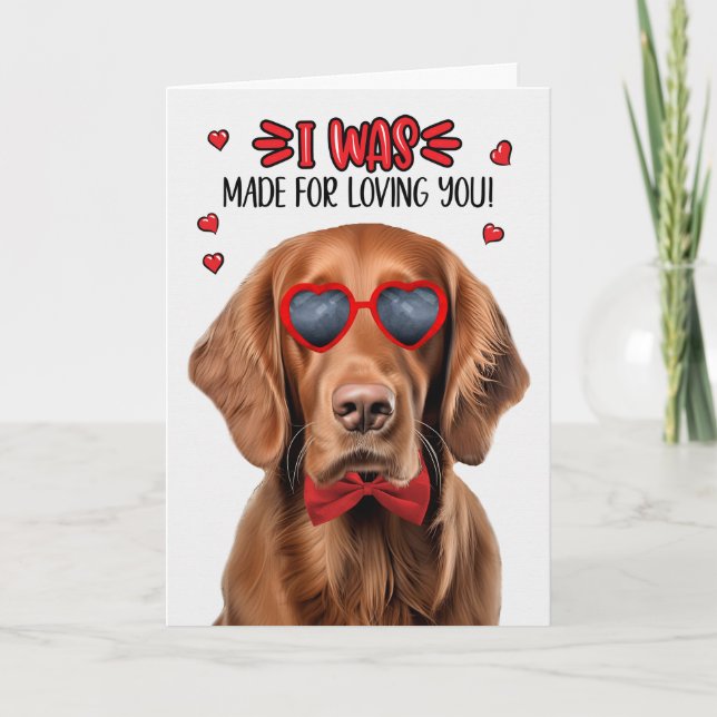 Tarjeta Festiva Perro asador irlandés hecho para amarte San Valent (Anverso)