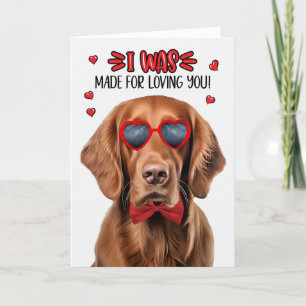 Tarjeta Festiva Perro asador irlandés hecho para amarte San Valent