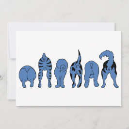 Tarjeta Festiva Perro Azul