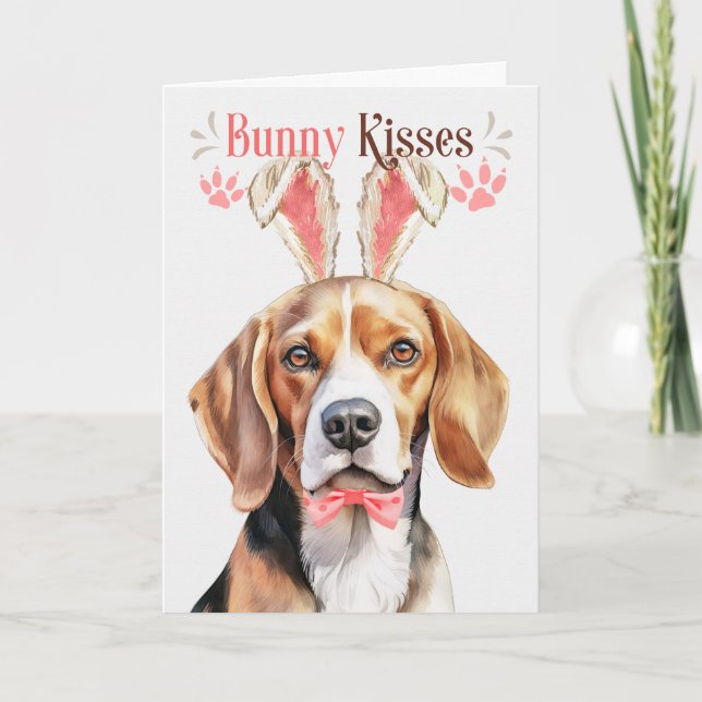 Tarjeta Festiva Perro Beagle Cute en Semana Santa (Anverso)