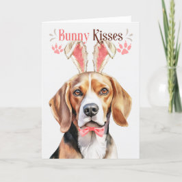 Tarjeta Festiva Perro Beagle Cute en Semana Santa