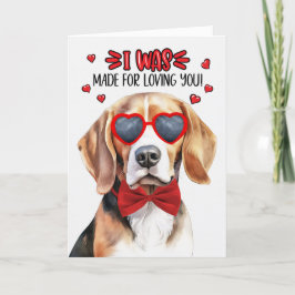 Tarjeta Festiva Perro Beagle hecho para amarte Valentine