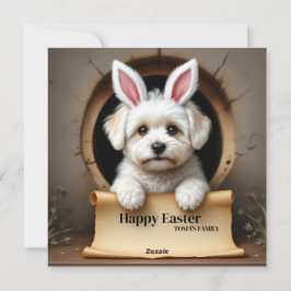 Tarjeta Festiva Perro Bichon Frise - con apellido