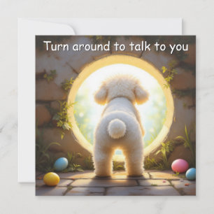 Tarjeta Festiva Perro Bichon Frise - Pascua