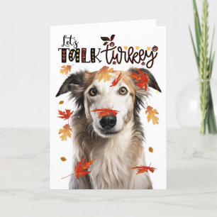 Tarjeta Festiva Perro Borzoi de Acción de Gracias hablemos de Turq