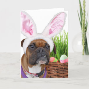 Tarjeta Festiva Perro boxeador de Pascua