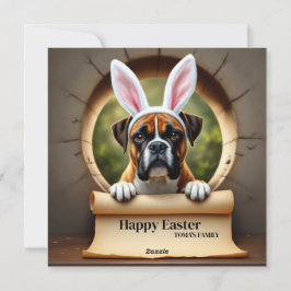 Tarjeta Festiva Perro Boxer - con apellido