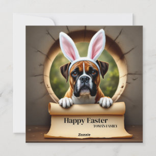 Tarjeta Festiva Perro Boxer - con apellido