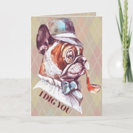 Tarjeta Festiva Perro Caballero Preppy Perro Te Cavo