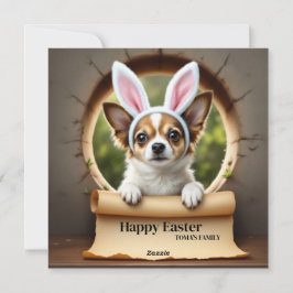 Tarjeta Festiva Perro Chihuahua - con apellido