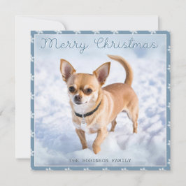 Tarjeta Festiva Perro Chihuahua Cuto En Nieve Bonito