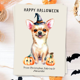 Tarjeta Festiva Perro Chihuahua Feliz Halloween