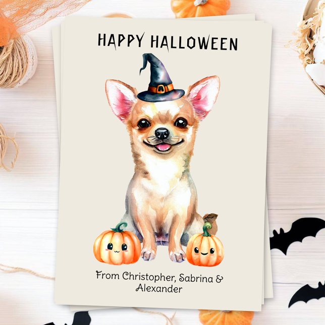 Tarjeta Festiva Perro Chihuahua Feliz Halloween (Subido por el creador)