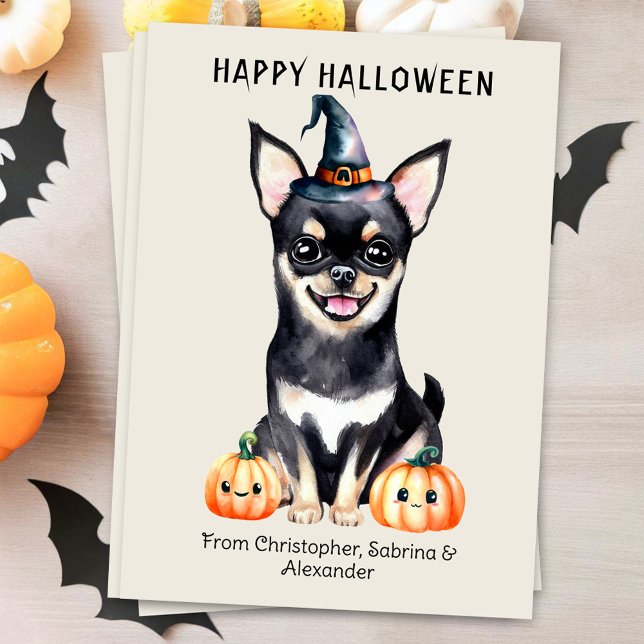 Tarjeta Festiva Perro Chihuahua Feliz Halloween (Subido por el creador)