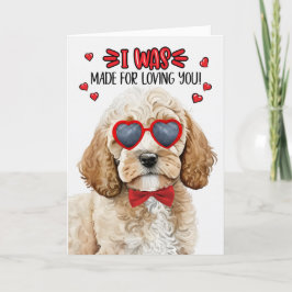 Tarjeta Festiva Perro Cockapoo hecho para amarte San Valentín