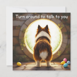 Tarjeta Festiva Perro Collie - con Apellido de Familia