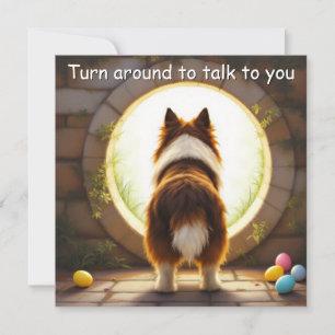 Tarjeta Festiva Perro Collie - Pascua