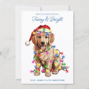 Tarjeta Festiva Perro con recuperación de oro, peluche personaliza