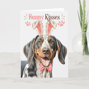 Tarjeta Festiva Perro conejito de Bluetick en las orejas de los co