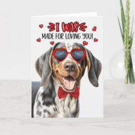 Tarjeta Festiva Perro Coonhound Bluetick Te hizo amar Valentine