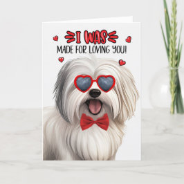 Tarjeta Festiva Perro Coton de Tulear hecho para amarte San Valent