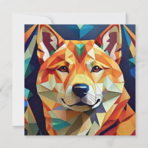 Tarjeta Festiva Perro cubista de IA