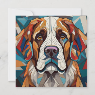 Tarjeta Festiva Perro cubista de IA
