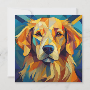 Tarjeta Festiva Perro cubista de IA