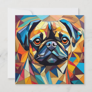 Tarjeta Festiva Perro cubista de IA