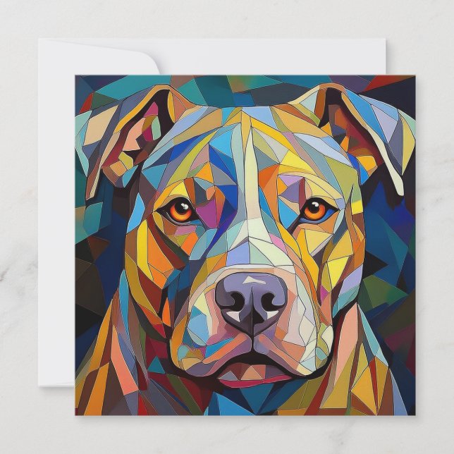 Tarjeta Festiva Perro cubista de IA (Anverso)